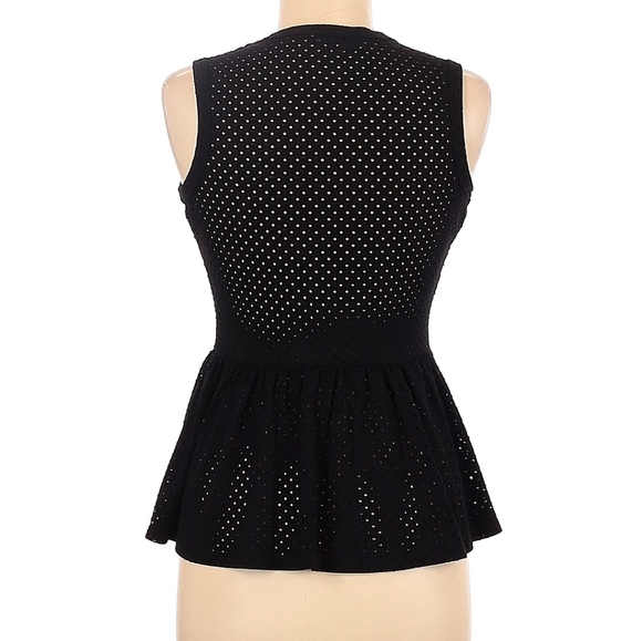 black mesh tank top peplum. Nanette lepore xs. runs larger - Picture 2 of 4